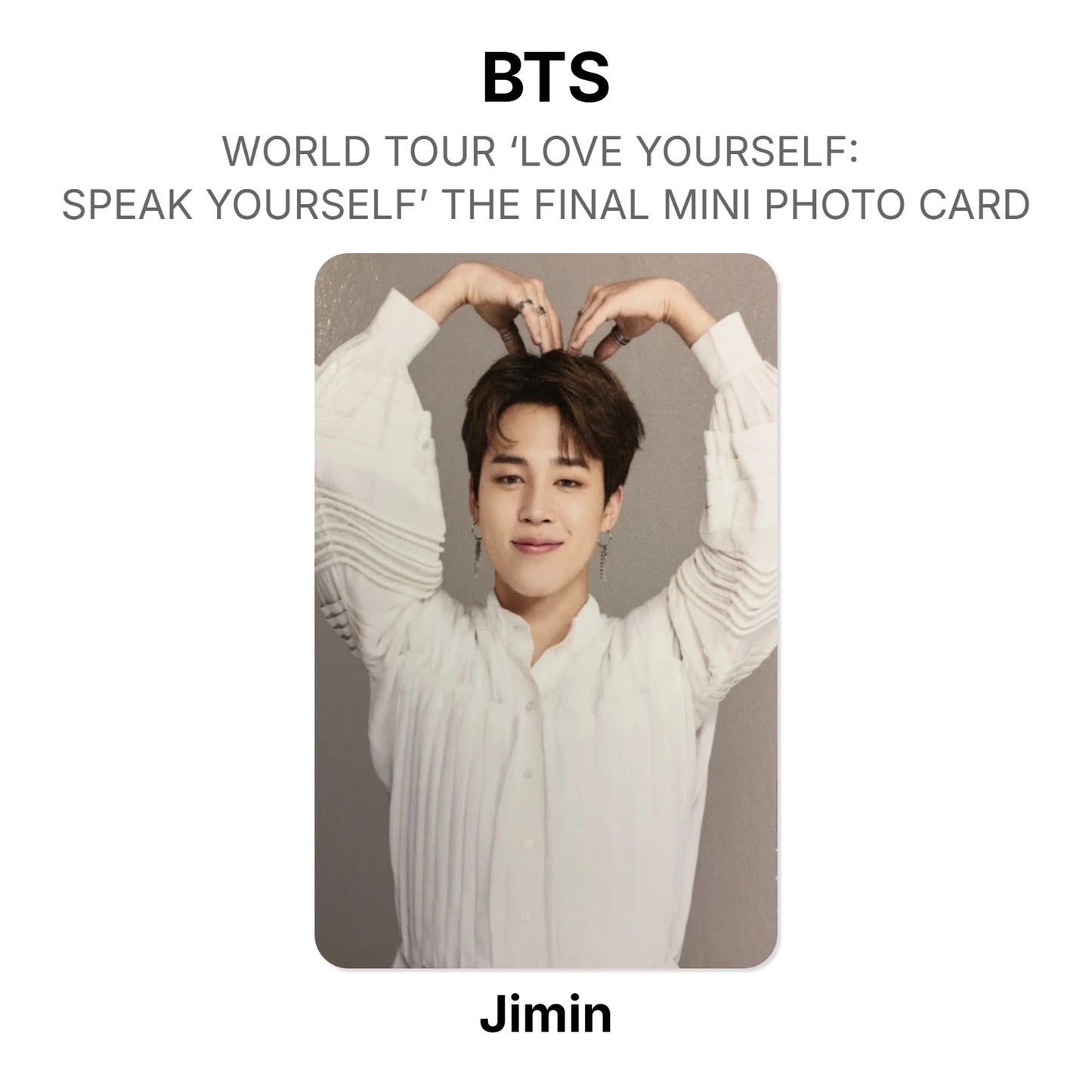 BTS WORLD TOUR ‘LOVE YOURSELF: SPEAK YOURSELF’ THE FINAL MINI PHOTO CARD Offizielle Photocard