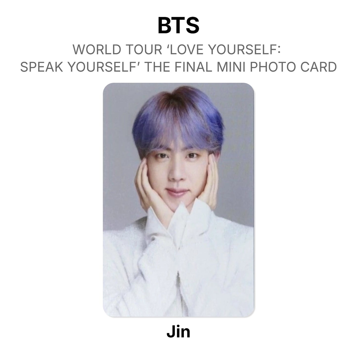 BTS WORLD TOUR ‘LOVE YOURSELF: SPEAK YOURSELF’ THE FINAL MINI PHOTO CARD Offizielle Photocard