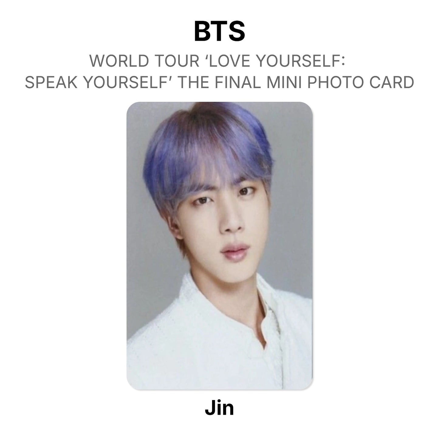 BTS WORLD TOUR ‘LOVE YOURSELF: SPEAK YOURSELF’ THE FINAL MINI PHOTO CARD Offizielle Photocard