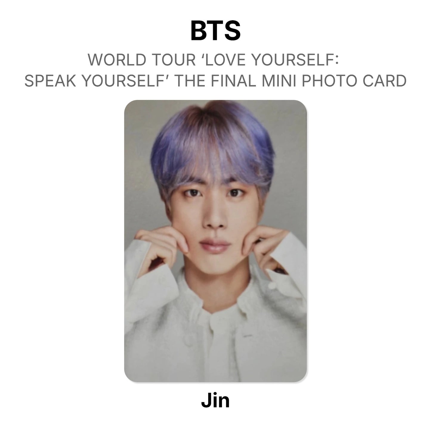 BTS WORLD TOUR ‘LOVE YOURSELF: SPEAK YOURSELF’ THE FINAL MINI PHOTO CARD Offizielle Photocard
