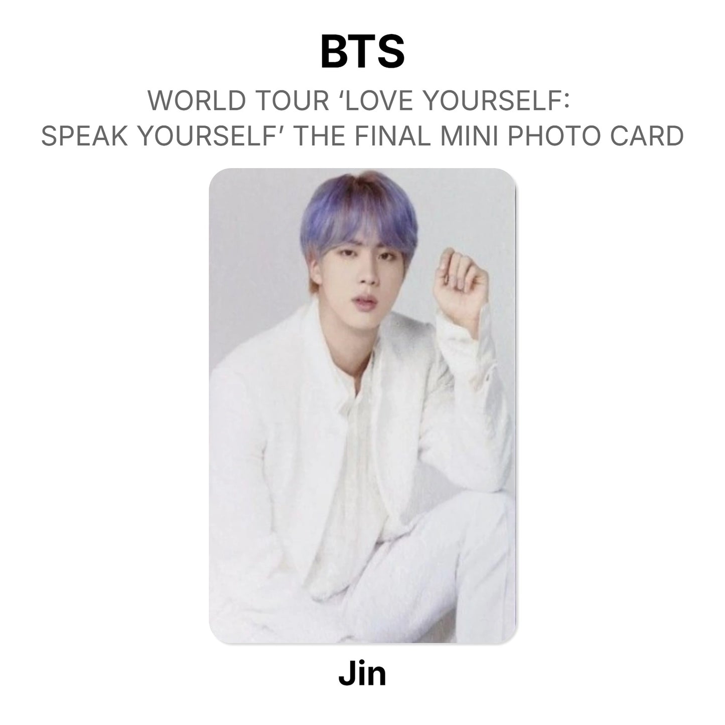 BTS WORLD TOUR ‘LOVE YOURSELF: SPEAK YOURSELF’ THE FINAL MINI PHOTO CARD Offizielle Photocard