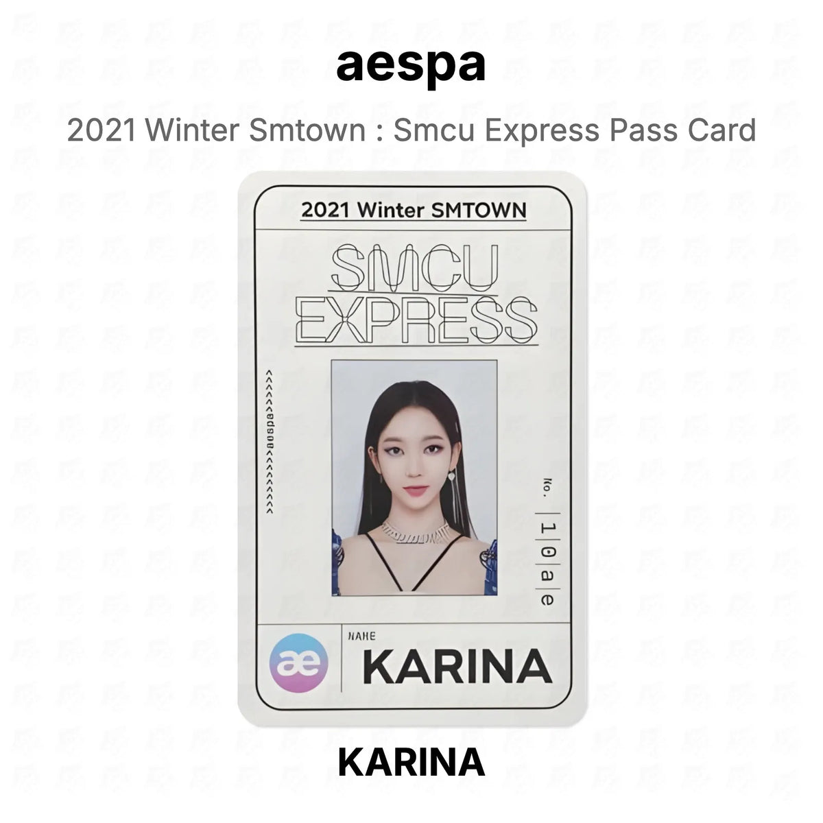 aespa 2021 Winter Smtown : Smcu Express Pass Card Official Photocard