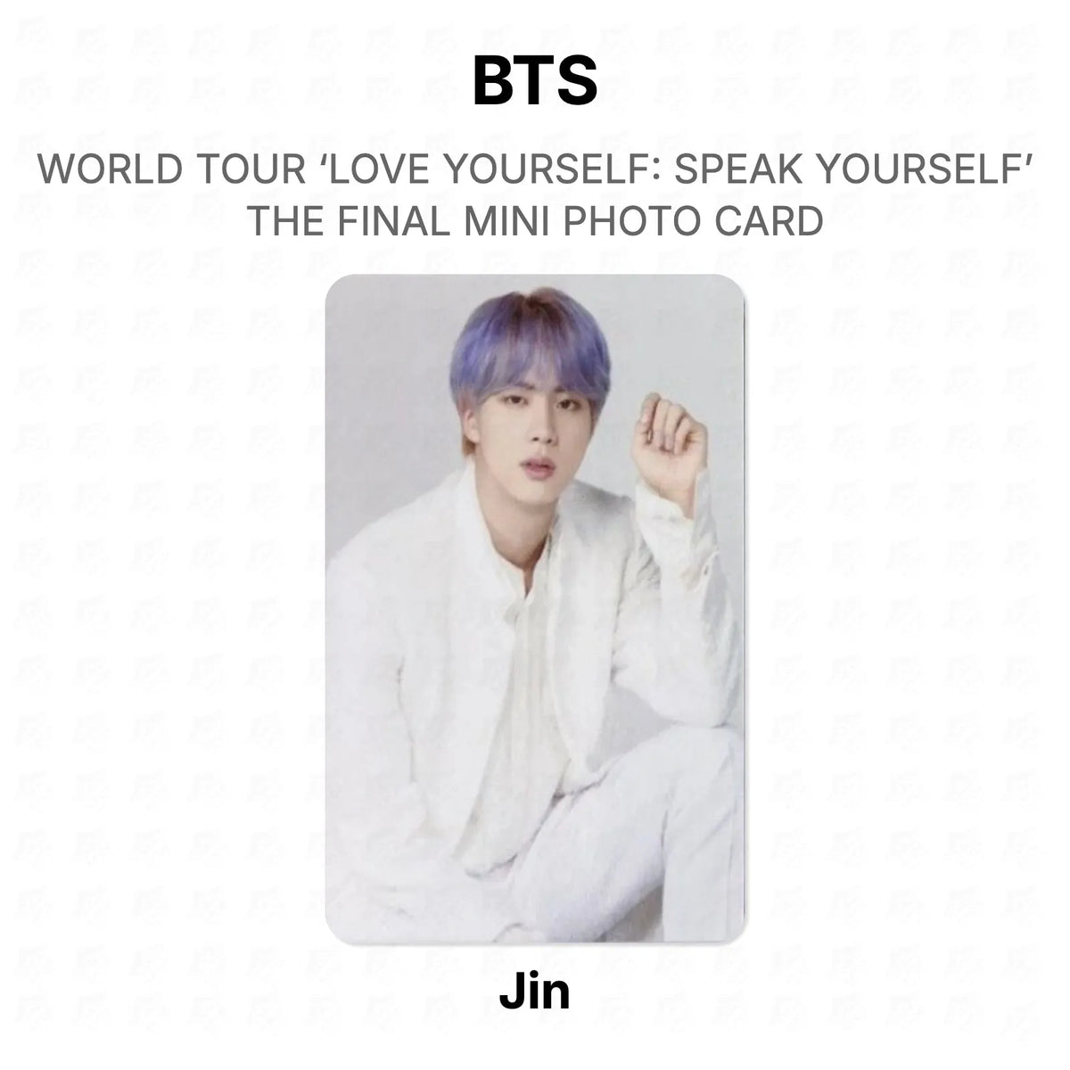 BTS WORLD TOUR ‘LOVE YOURSELF: SPEAK YOURSELF’ THE FINAL MINI PHOTO CARD photocard oficial