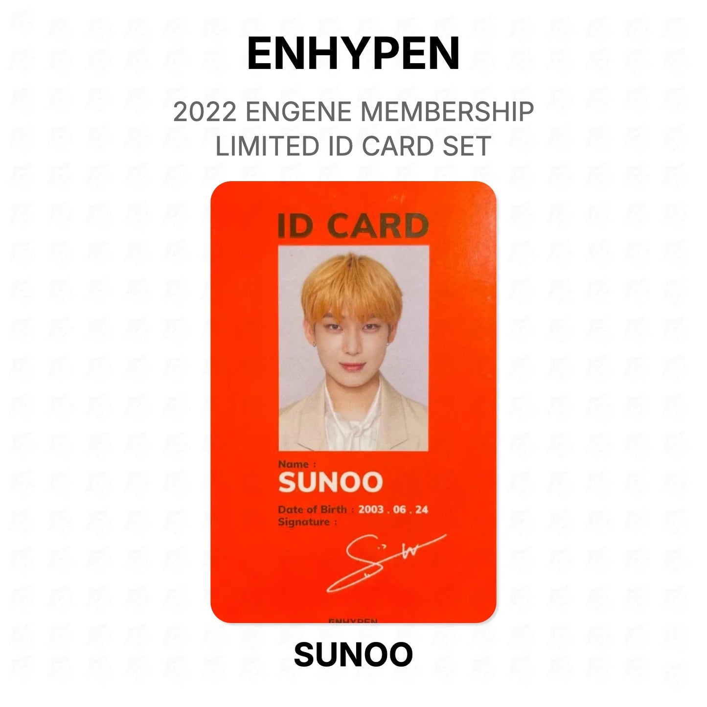 ENHYPEN 2022 ENGENE MEMBERSHIP LIMITED ID CARD SET Official Photocard