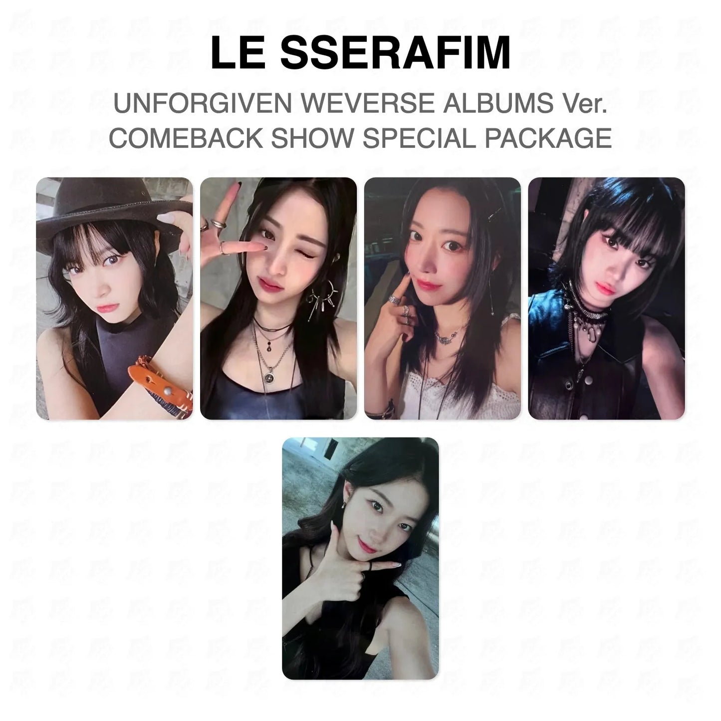 LE SSERAFIM UNFORGIVEN WEVERSE ALBUMS Ver. COMEBACK SHOW SPECIAL PACKAGE Official Photocard