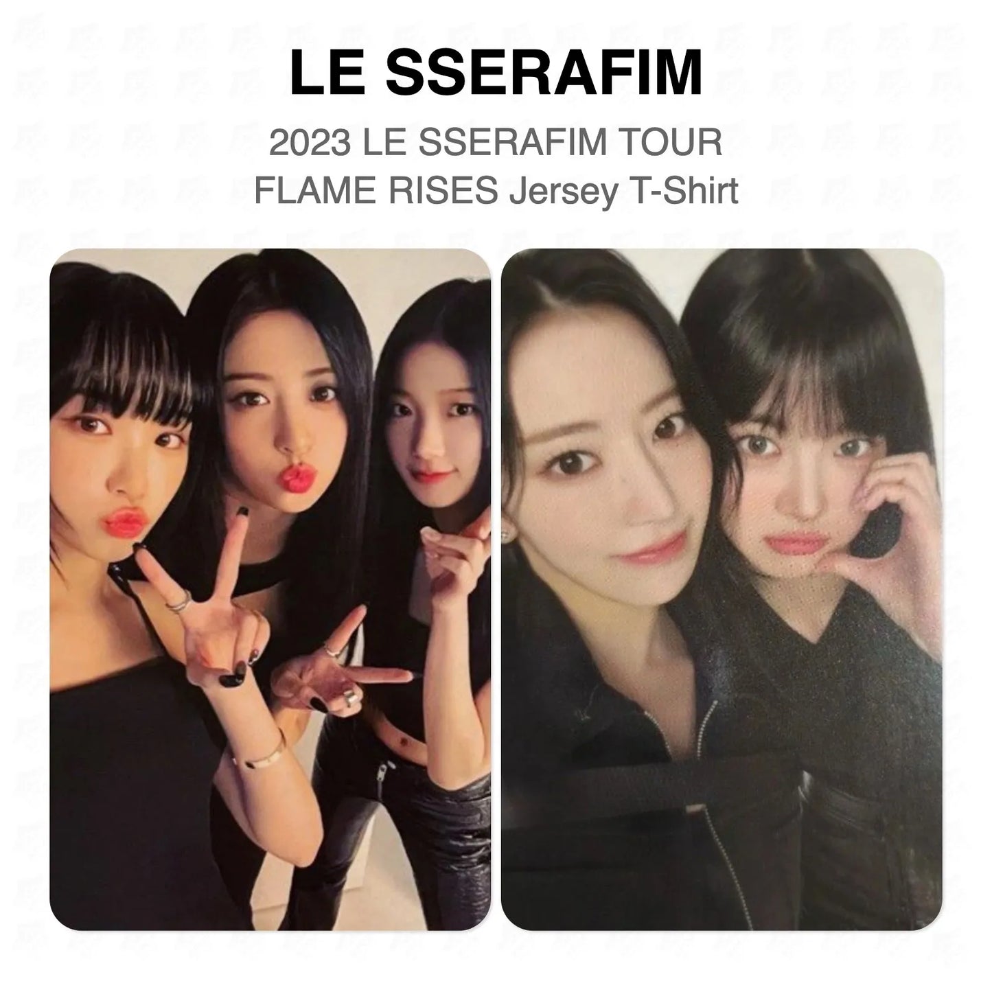 LE SSERAFIM 2023 LE SSERAFIM TOUR FLAME RISES Jersey T-Shirt Official Photocard