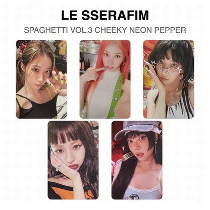 LE SSERAFIM SPAGHETTI VOL.3 CHEEKY NEON PEPPER Official Photocard
