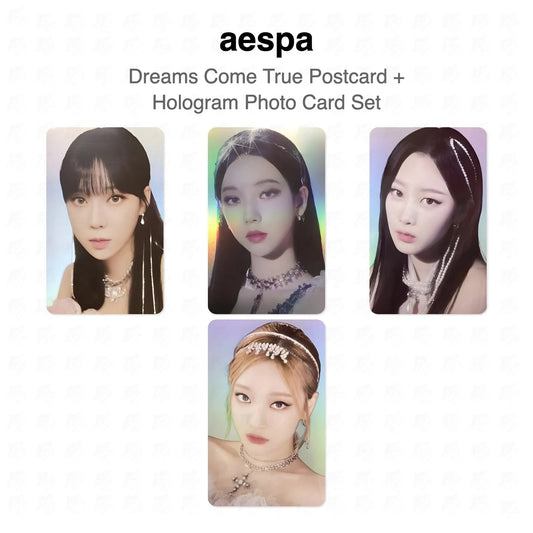 aespa Dreams Come True Postcard + Hologram Photo Card Set Official Photocard