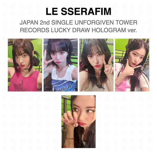 LE SSERAFIM JAPAN 2nd SINGLE UNFORGIVEN TOWER RECORDS LUCKY DRAW HOLOGRAM ver. Official Photocard