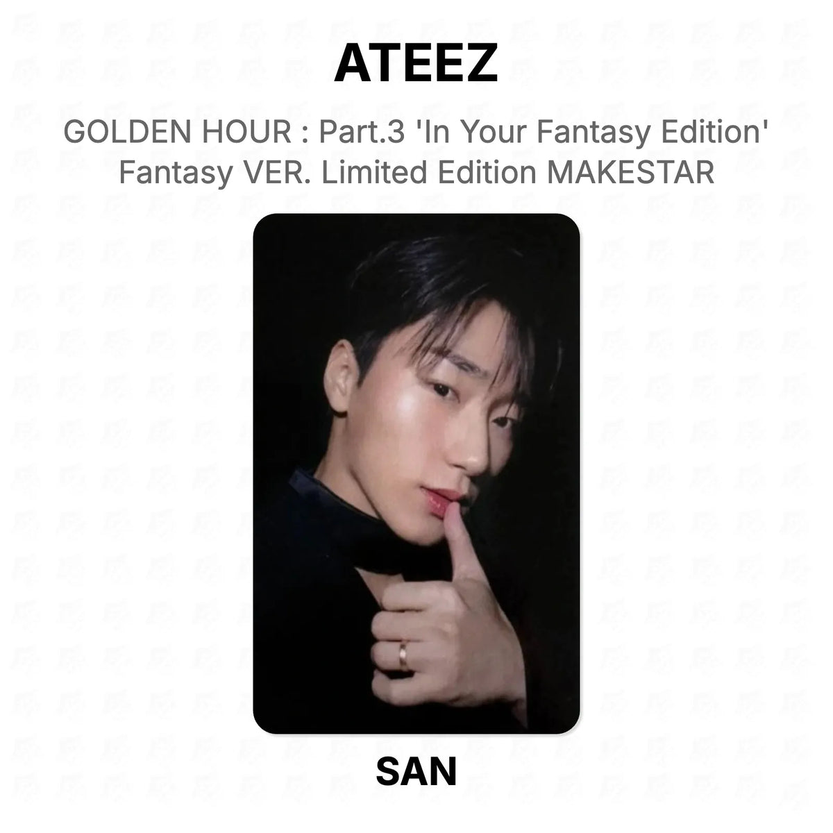 ATEEZ GOLDEN HOUR : Part.3 'In Your Fantasy Edition' Fantasy VER. Limited Edition MAKESTAR Official Photocard