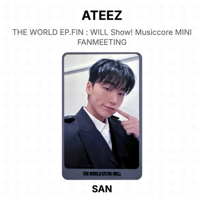 ATEEZ THE WORLD EP.FIN : WILL Show! Musiccore MINI FANMEETING Official Photocard