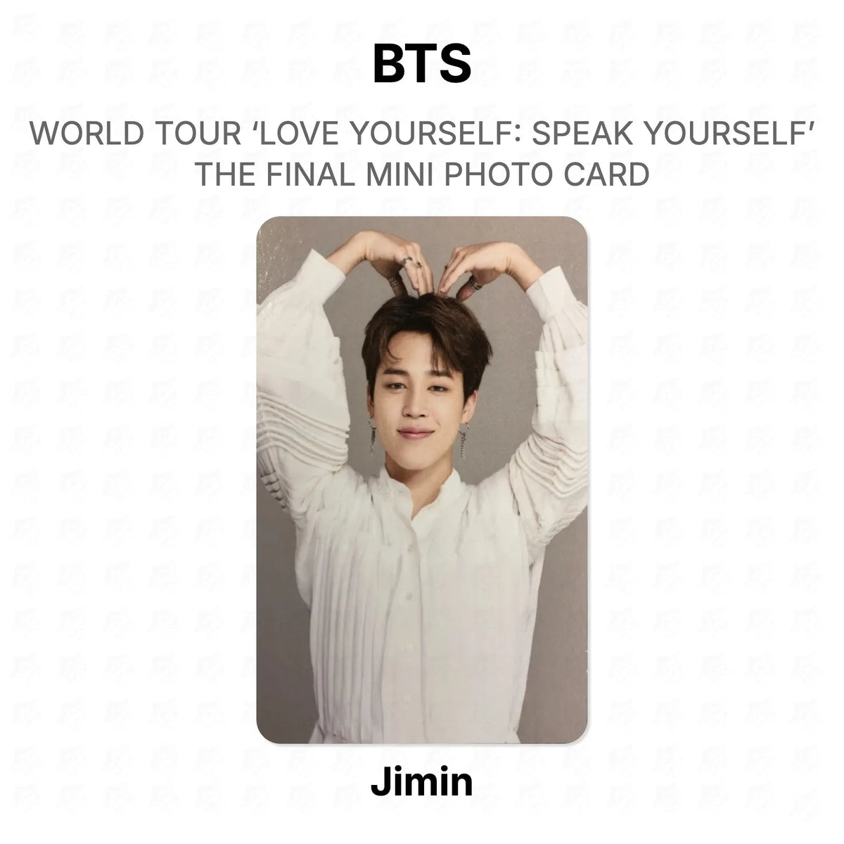 BTS WORLD TOUR ‘LOVE YOURSELF: SPEAK YOURSELF’ THE FINAL MINI PHOTO CARD photocard oficial