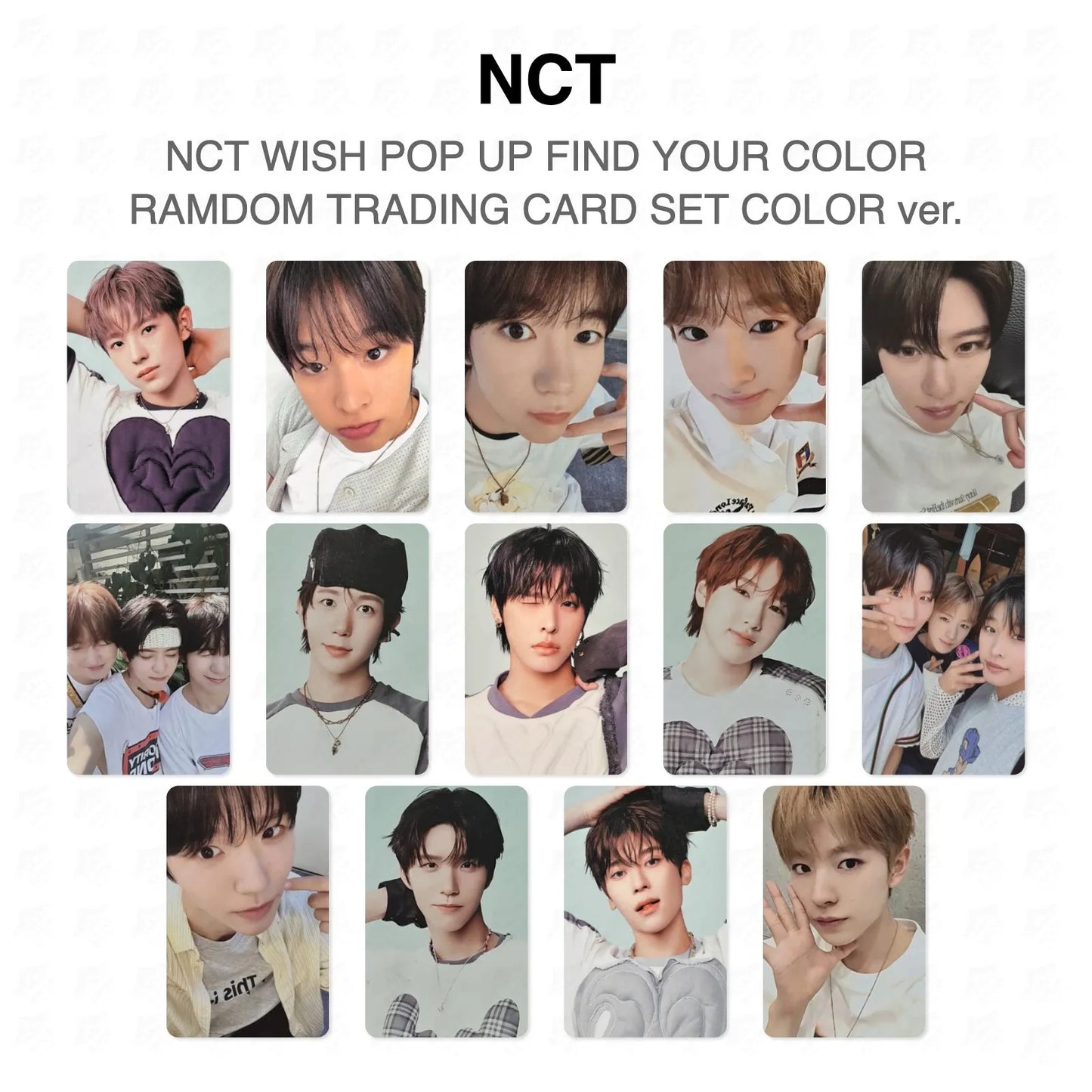 NCT WISH POP UP FIND YOUR COLOR RAMDOM TRADING CARD SET COLOR ver. Official Photocard