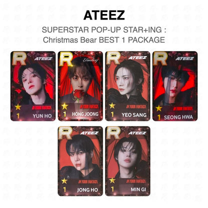 ATEEZ SUPERSTAR POP-UP STAR+ING : Christmas Bear BEST 1 PACKAGE Official Photocard