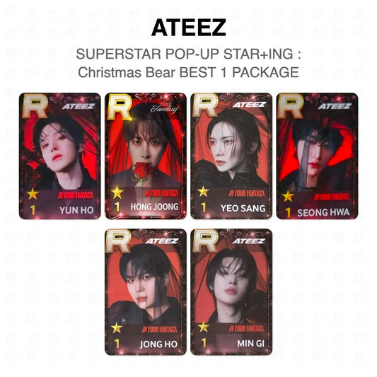 ATEEZ SUPERSTAR POP-UP STAR+ING : Christmas Bear BEST 1 PACKAGE Official Photocard