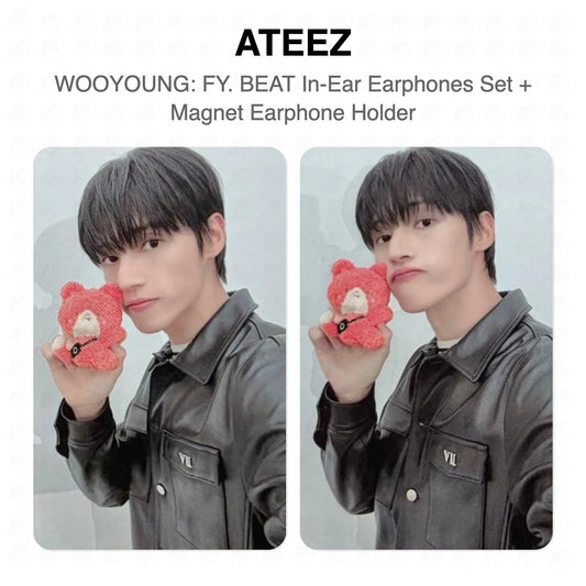 ATEEZ WOOYOUNG: FY. BEAT In-Ear Earphones Set + Magnet Earphone Holder Official Photocard