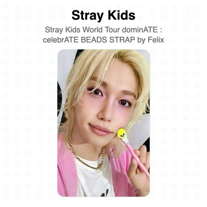 Stray Kids World Tour dominATE : celebrATE BEADS STRAP by Felix Official Photocard