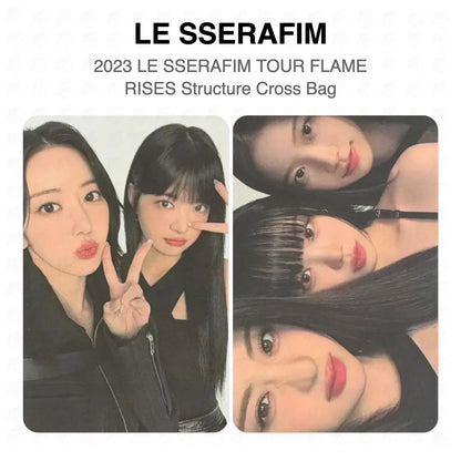 LE SSERAFIM 2023 LE SSERAFIM TOUR FLAME RISES Structure Cross Bag Official Photocard