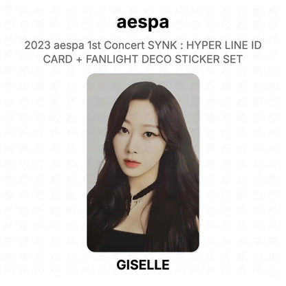 aespa 2023 aespa 1st Concert SYNK : HYPER LINE ID CARD + FANLIGHT DECO STICKER SET Official Photocard
