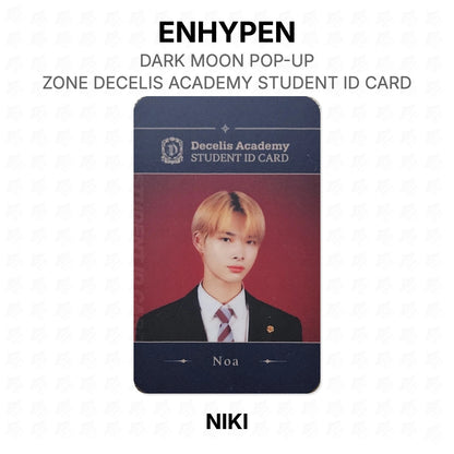 ENHYPEN DARK MOON POP-UP ZONE DECELIS ACADEMY STUDENT ID CARD Official Photocard