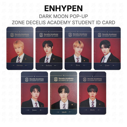 ENHYPEN DARK MOON POP-UP ZONE DECELIS ACADEMY STUDENT ID CARD Official Photocard