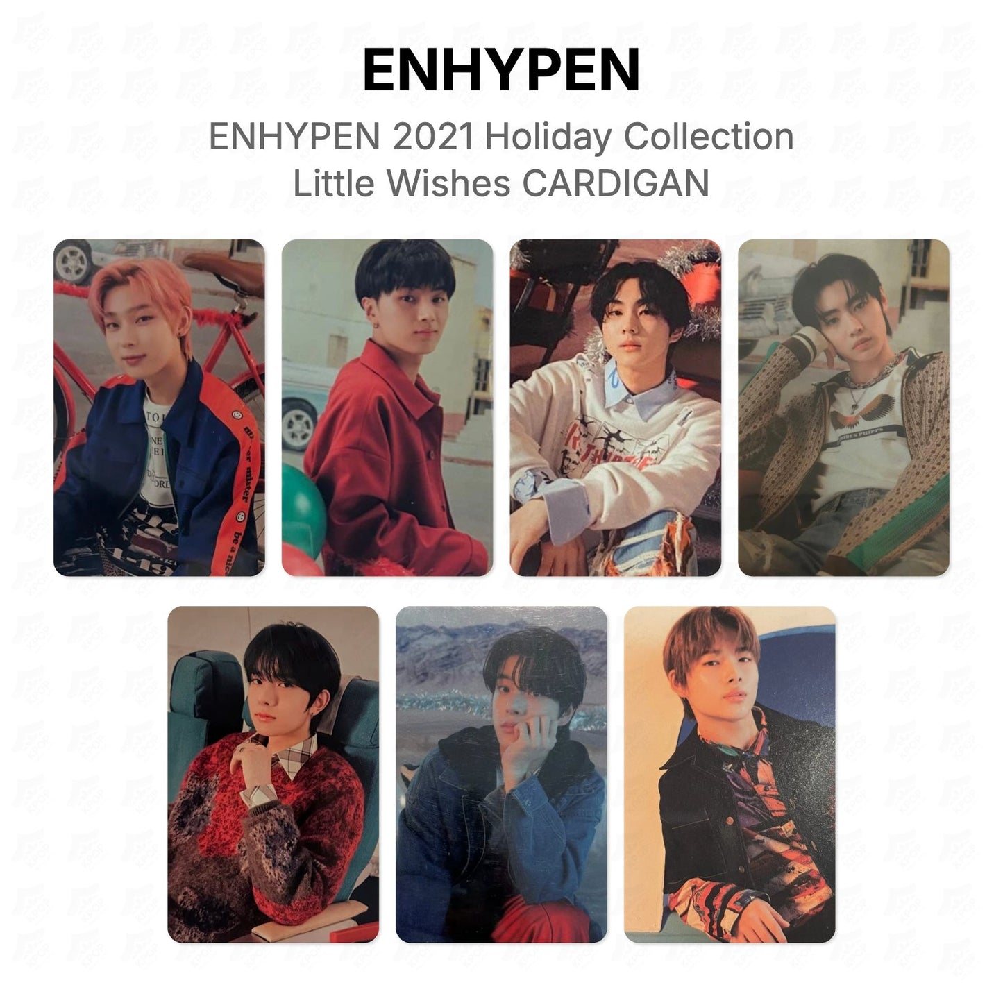 ENHYPEN 2021 Holiday Collection Little Wishes CARDIGAN Official Photocard