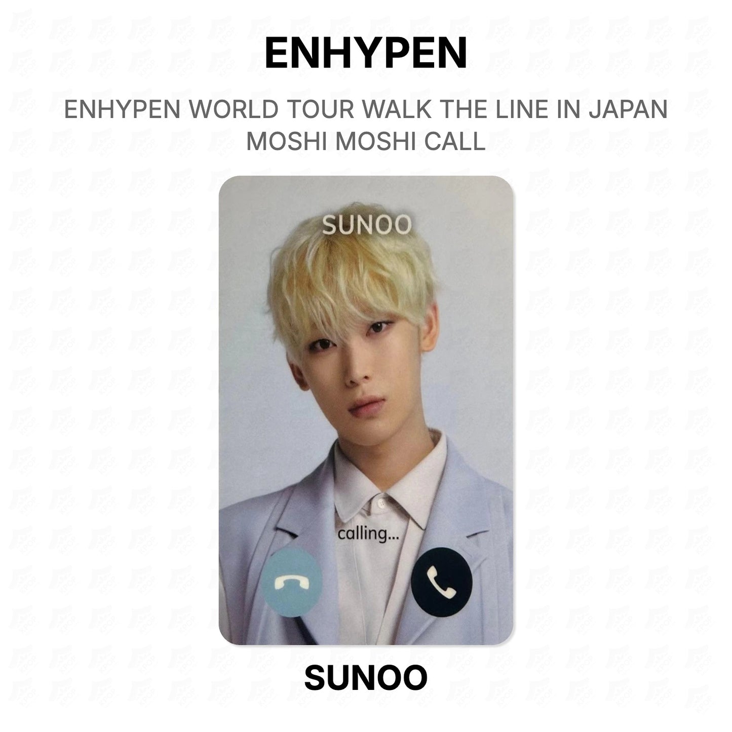 ENHYPEN WORLD TOUR WALK THE LINE IN JAPAN MOSHI MOSHI CALL Official Photocard