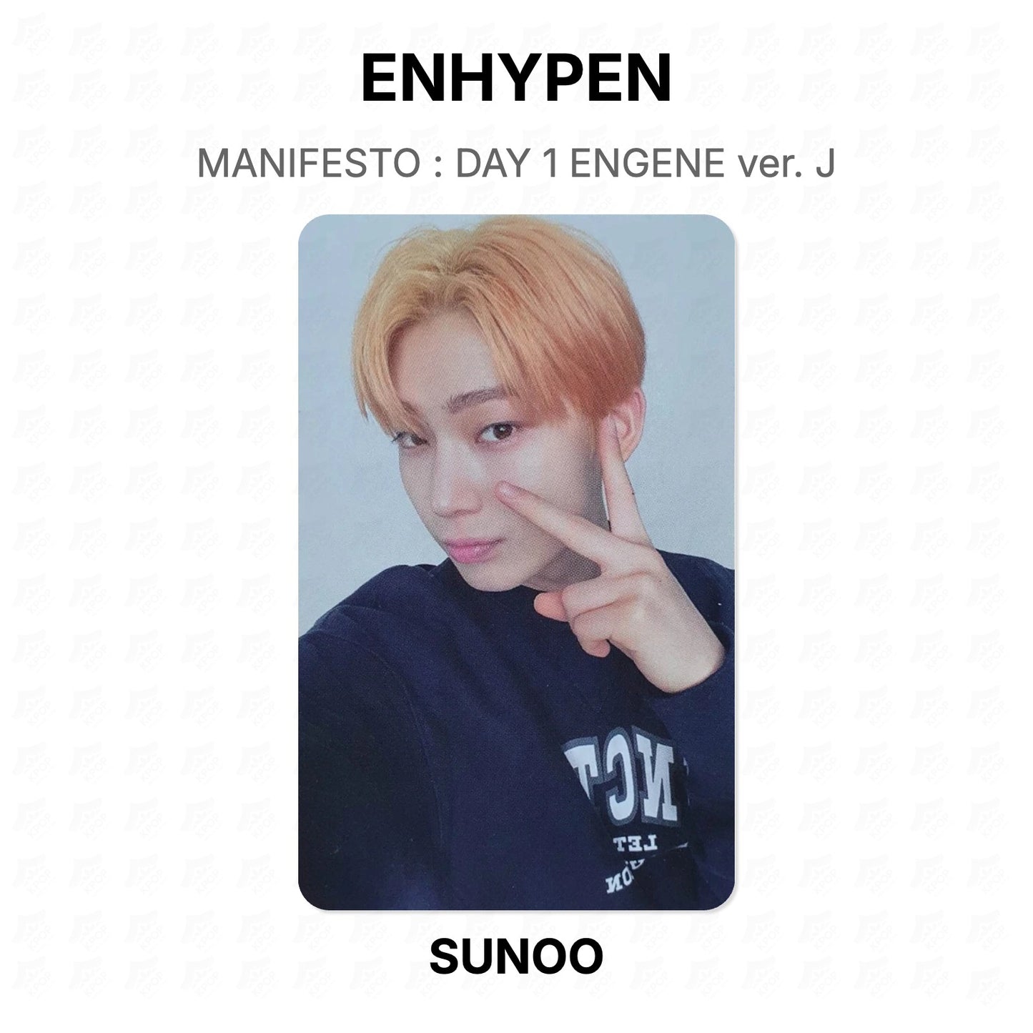 ENHYPEN MANIFESTO : DAY 1 ENGENE ver. J Official Photocard