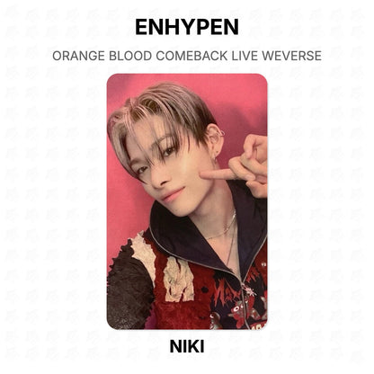 ENHYPEN ORANGE BLOOD COMEBACK LIVE WEVERSE Official Photocard