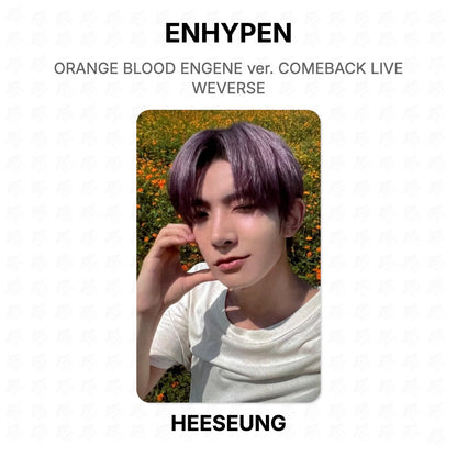 ENHYPEN ORANGE BLOOD ENGENE ver. COMEBACK LIVE WEVERSE Official Photocard