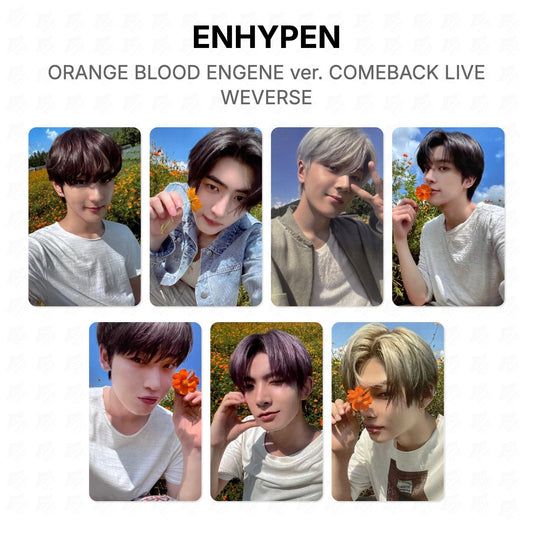 ENHYPEN ORANGE BLOOD ENGENE ver. COMEBACK LIVE WEVERSE Official Photocard