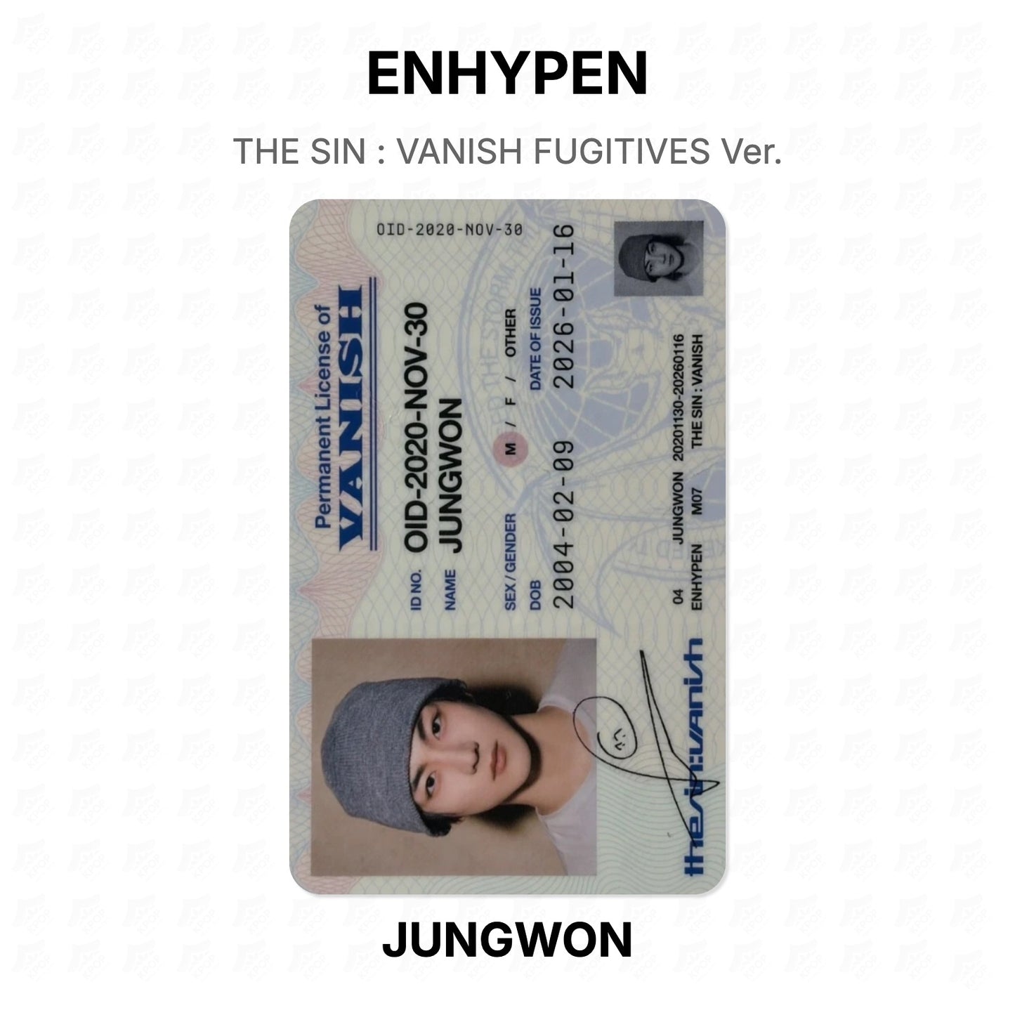 ENHYPEN THE SIN : VANISH FUGITIVES Ver. Official Photocard