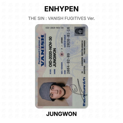 ENHYPEN THE SIN : VANISH FUGITIVES Ver. Official Photocard