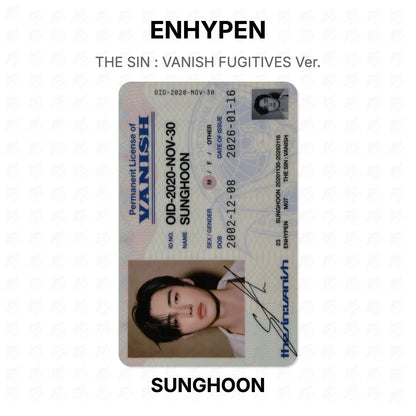 ENHYPEN THE SIN : VANISH FUGITIVES Ver. Official Photocard