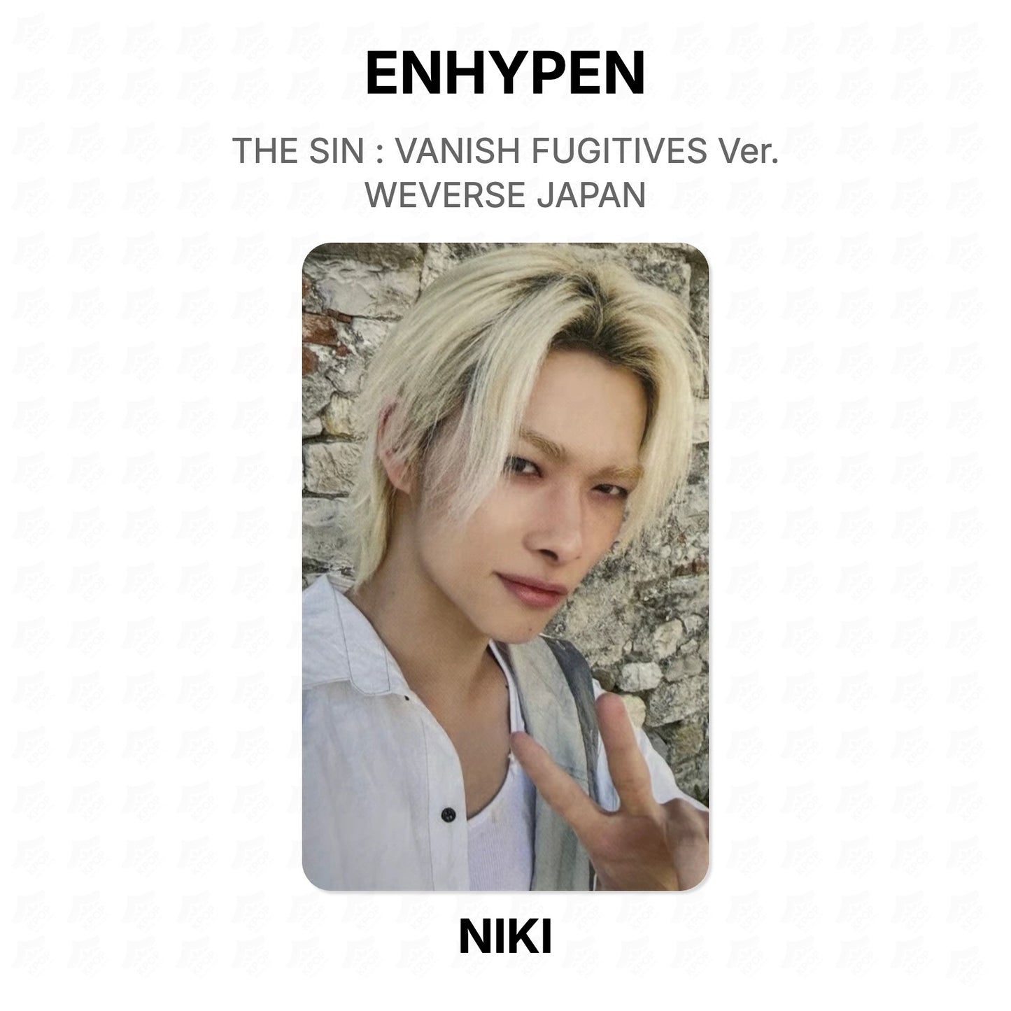 ENHYPEN THE SIN : VANISH FUGITIVES Ver. WEVERSE JAPAN Official Photocard