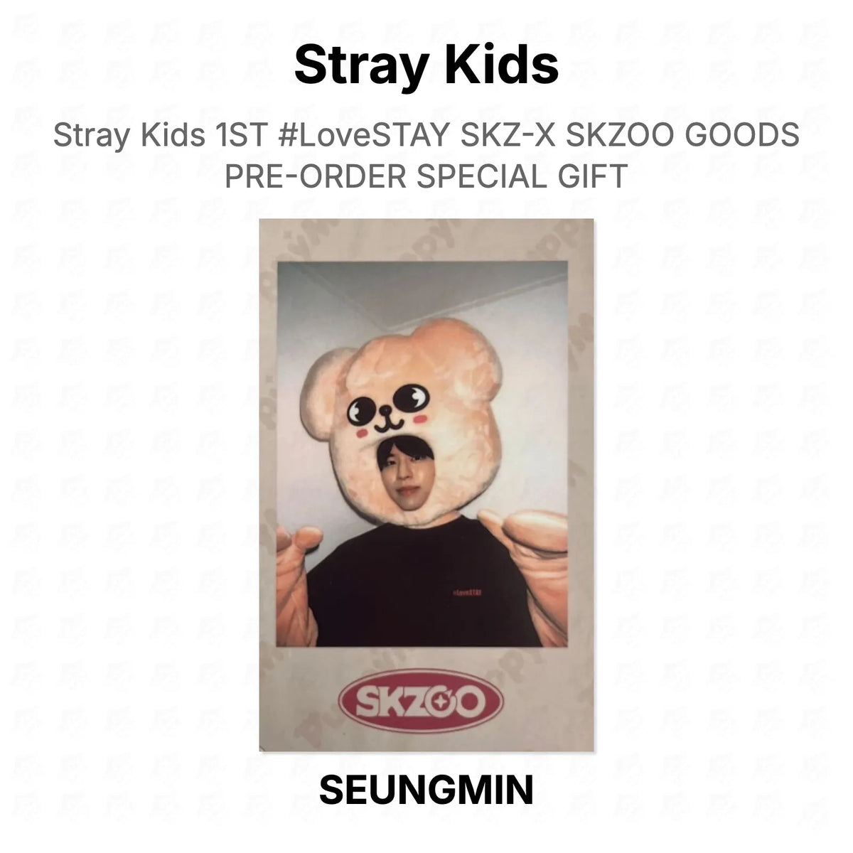 Stray Kids 1ST #LoveSTAY SKZ-X SKZOO GOODS PRE-ORDER SPECIAL GIFT Official Photocard