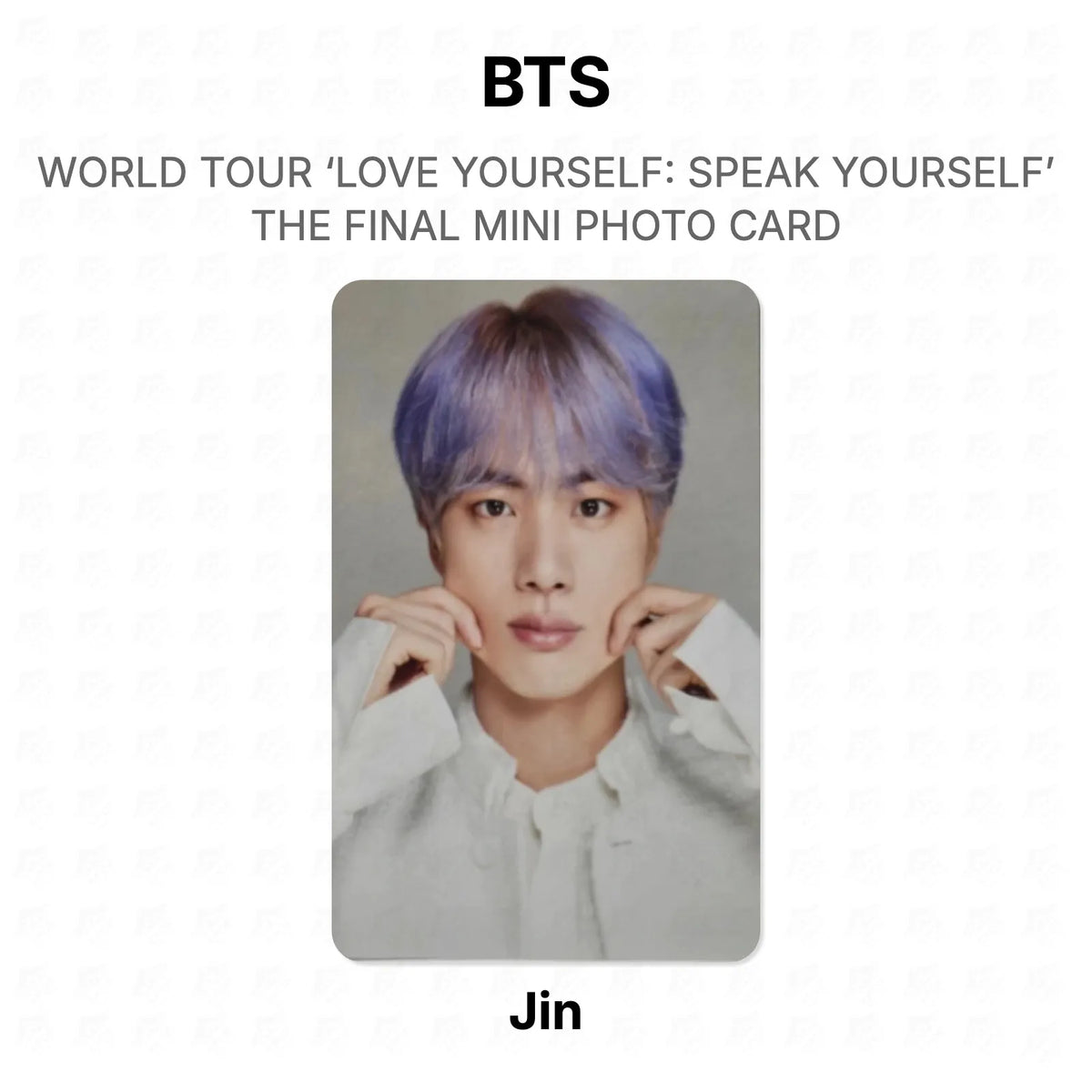 BTS WORLD TOUR ‘LOVE YOURSELF: SPEAK YOURSELF’ THE FINAL MINI PHOTO CARD photocard oficial