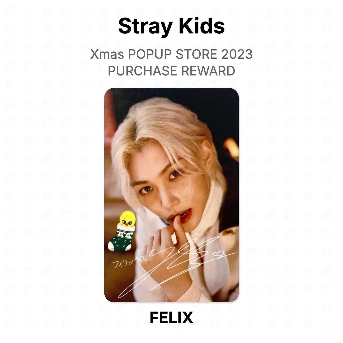 Stray Kids Xmas POPUP STORE 2023 PURCHASE REWARD Official Photocard
