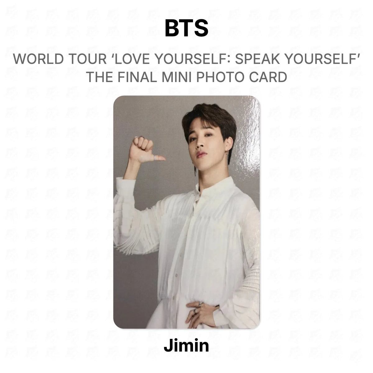 BTS WORLD TOUR ‘LOVE YOURSELF: SPEAK YOURSELF’ THE FINAL MINI PHOTO CARD photocard oficial