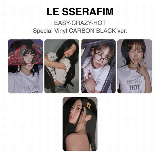 LE SSERAFIM EASY-CRAZY-HOT Special Vinyl CARBON BLACK ver. Official Photocard