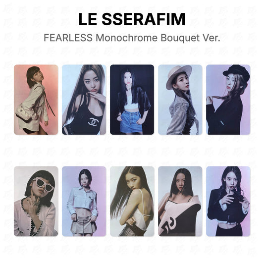 LE SSERAFIM FEARLESS Monochrome Bouquet Ver. Official Photocard