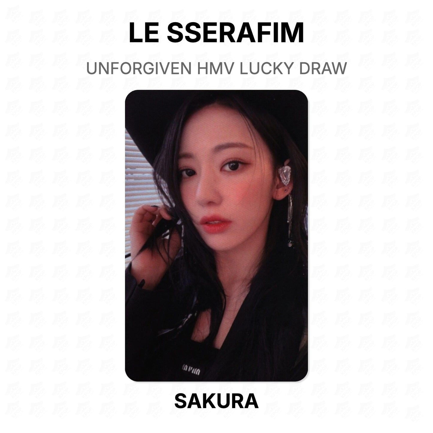 LE SSERAFIM UNFORGIVEN HMV LUCKY DRAW Official Photocard