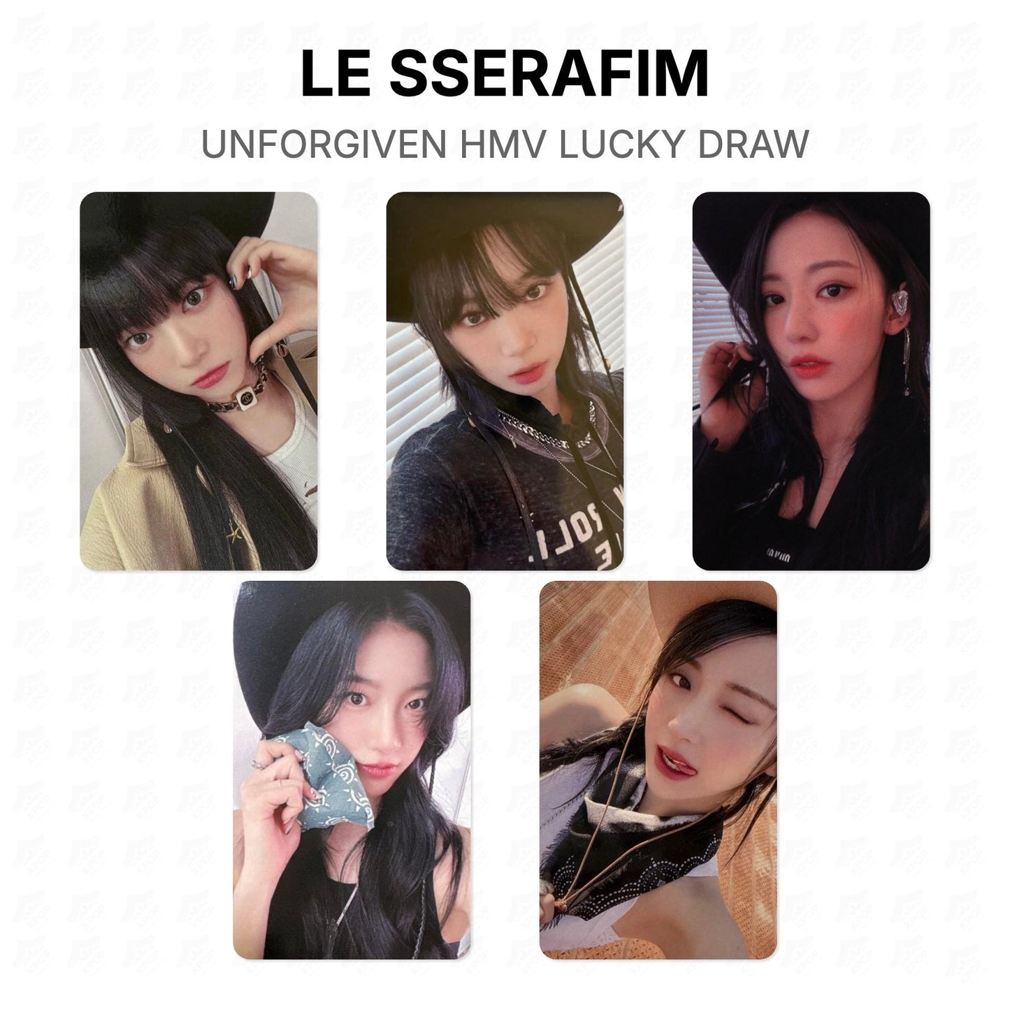 LE SSERAFIM UNFORGIVEN HMV LUCKY DRAW Official Photocard