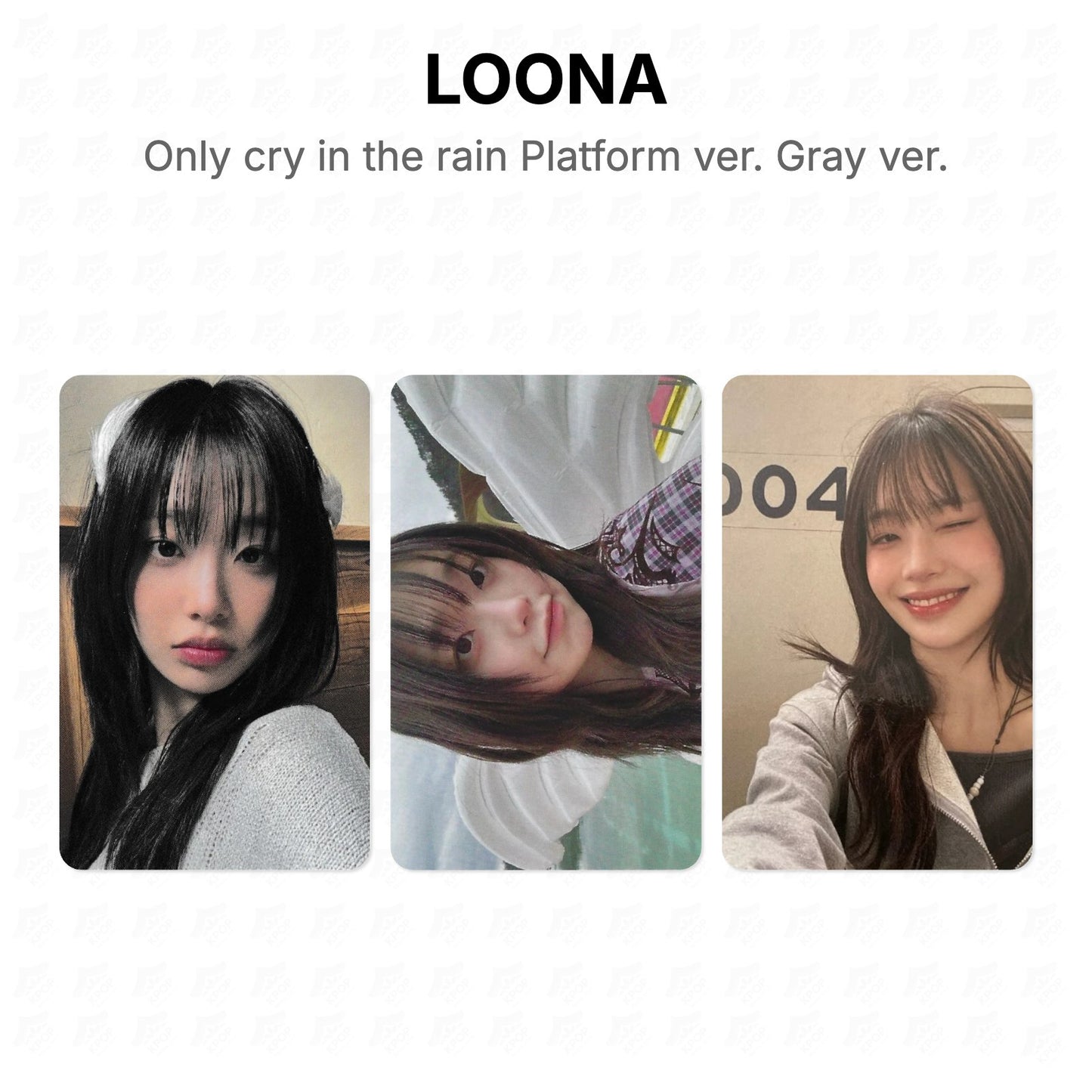 LOONA Only cry in the rain Platform ver. Gray ver. Official Photocard