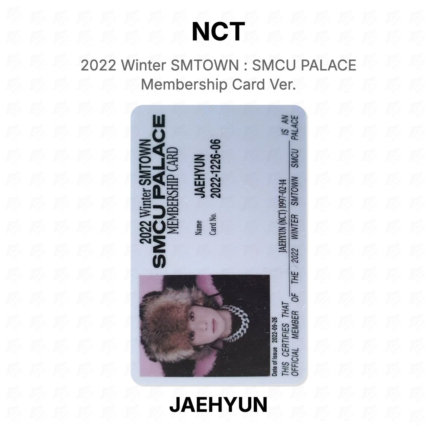 NCT 2022 Winter SMTOWN : SMCU PALACE Membership Card Ver. Official Photocard