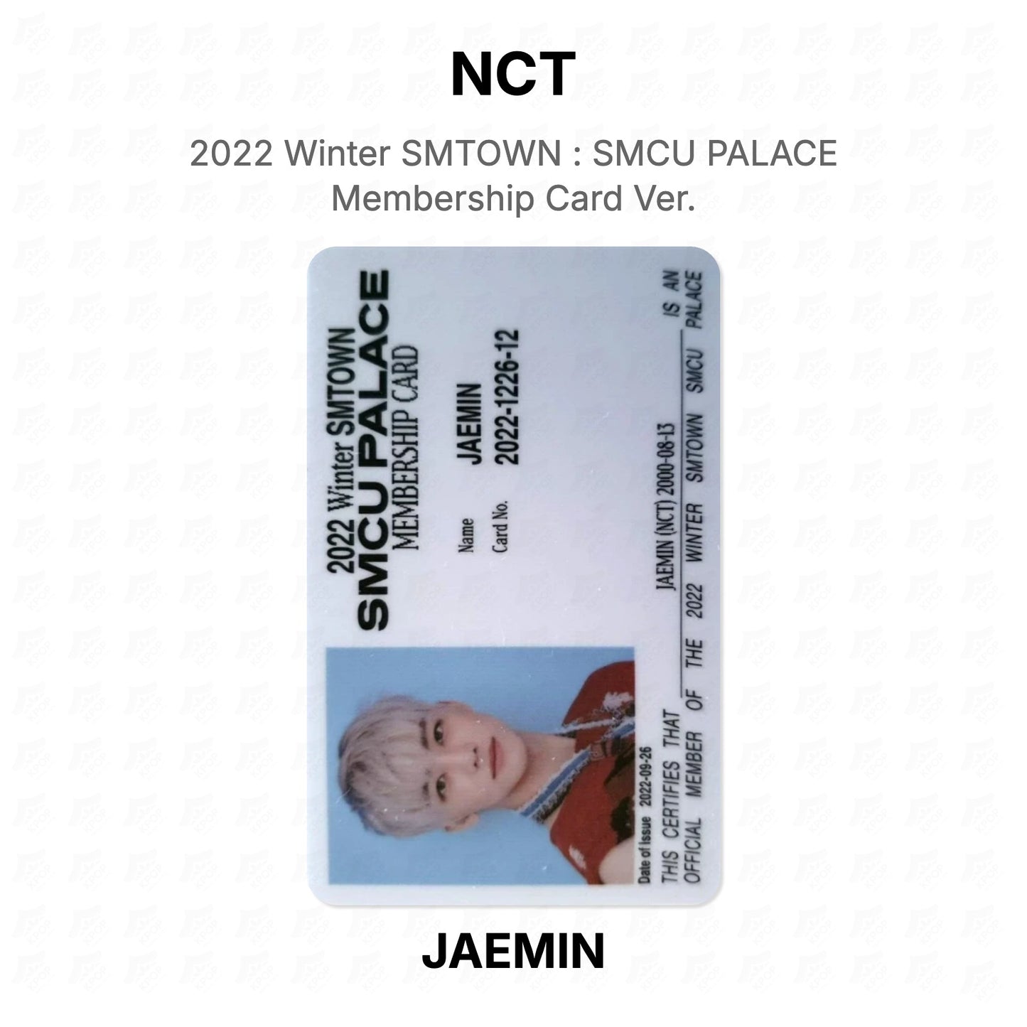 NCT 2022 Winter SMTOWN : SMCU PALACE Membership Card Ver. Official Photocard