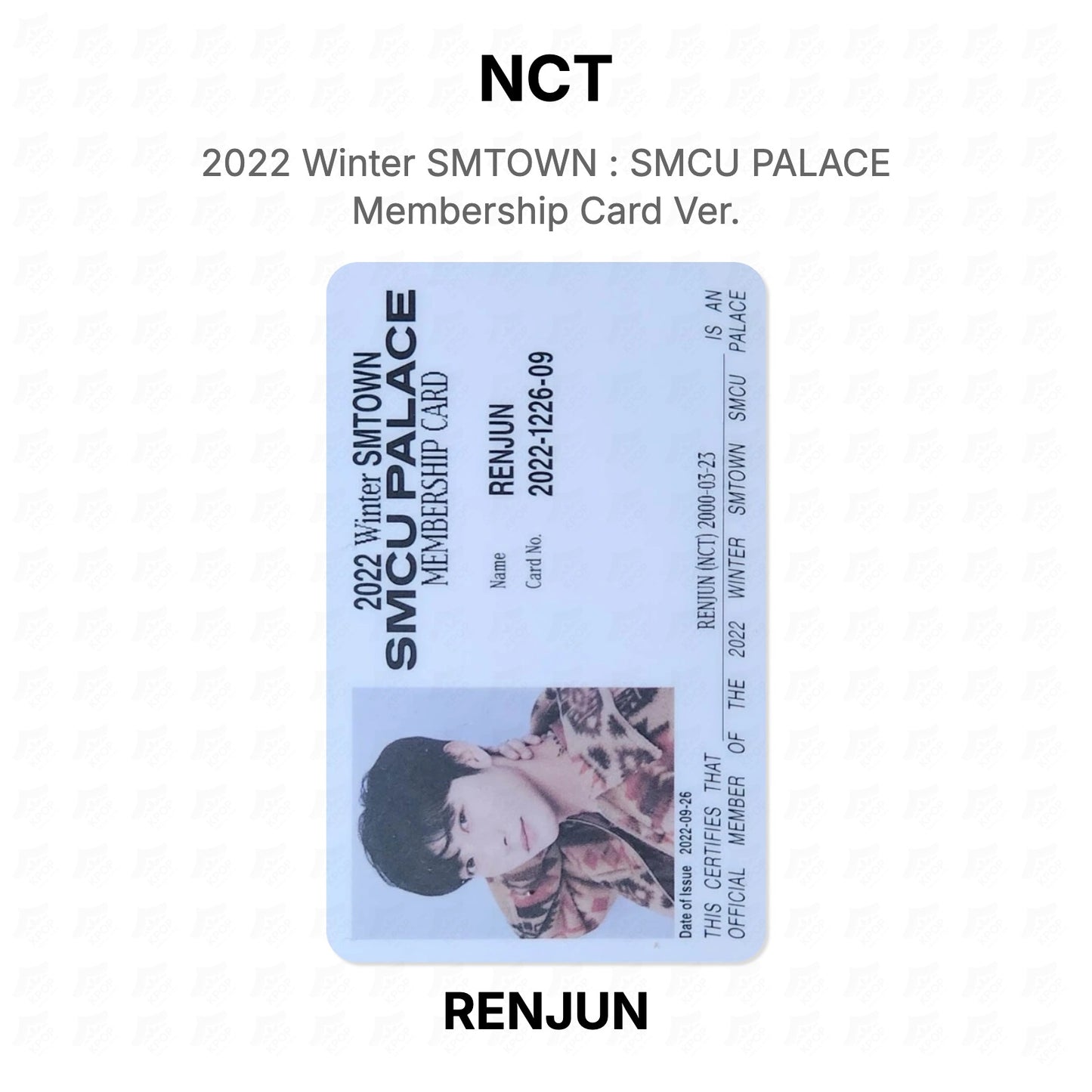 NCT 2022 Winter SMTOWN : SMCU PALACE Membership Card Ver. Official Photocard