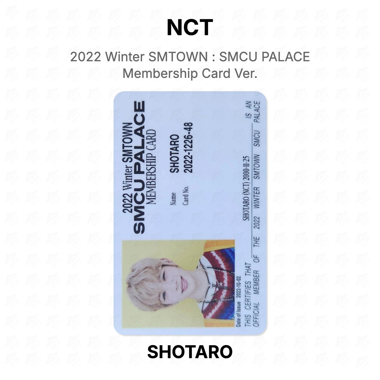 NCT 2022 Winter SMTOWN : SMCU PALACE Membership Card Ver. Official Photocard