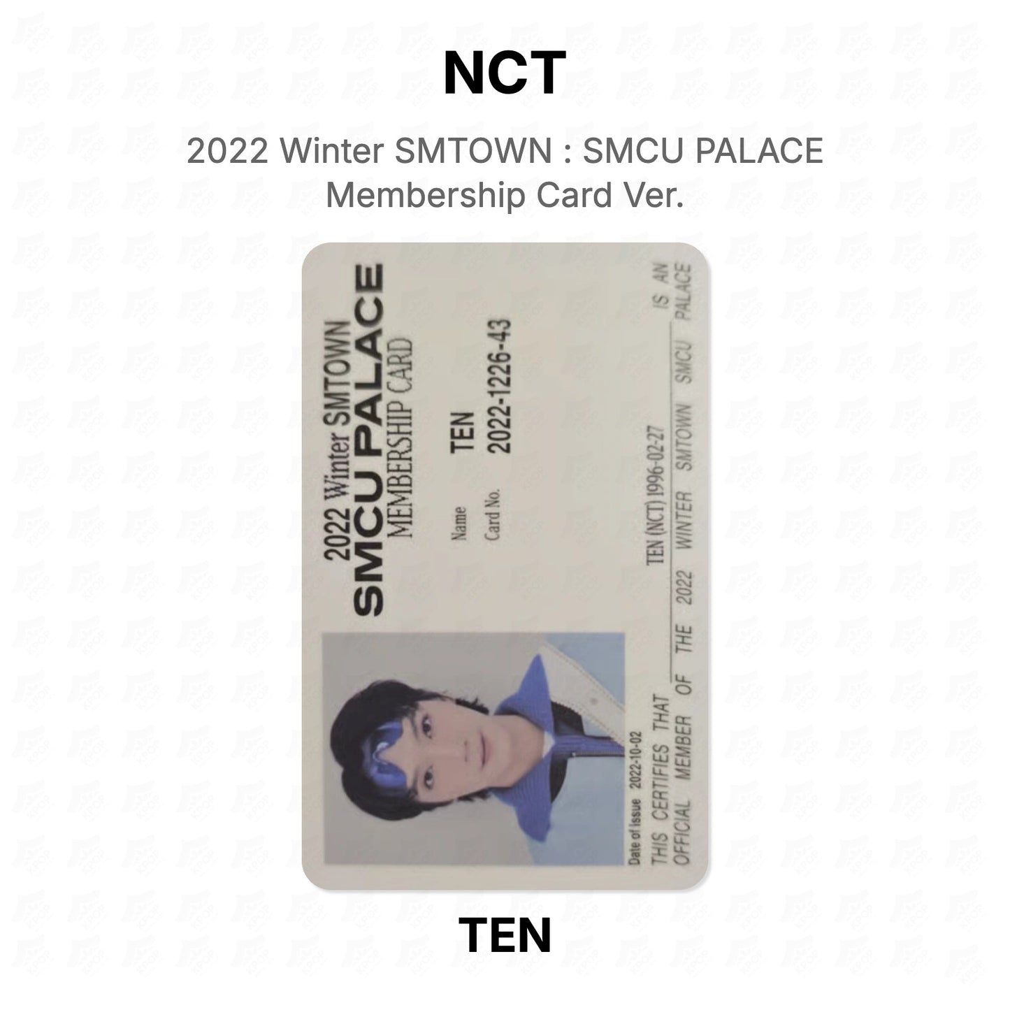 NCT 2022 Winter SMTOWN : SMCU PALACE Membership Card Ver. Official Photocard