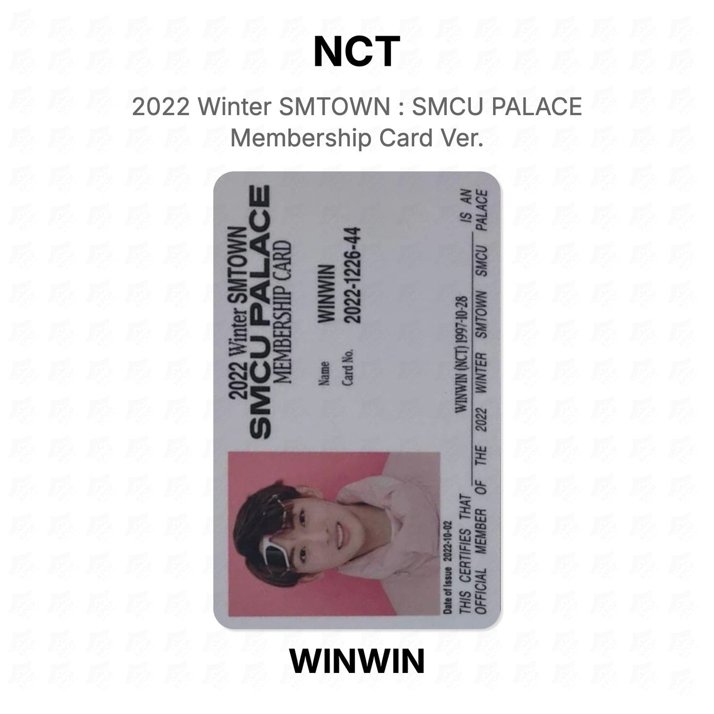 NCT 2022 Winter SMTOWN : SMCU PALACE Membership Card Ver. Official Photocard